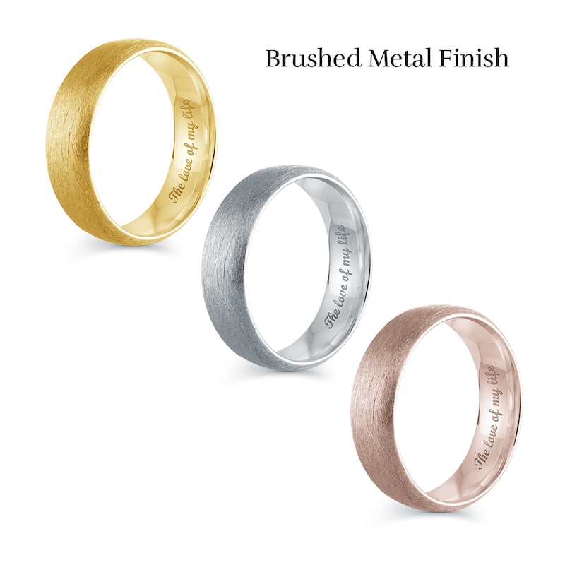 Main Image 2 of Men's 5.5mm Engravable Euro Comfort Fit Wedding Band in 14K Gold (1 Line)