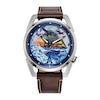 Thumbnail Image 0 of Men's Citizen Disney Avatar Eco-Drive® Brown Leather Strap Watch with Blue Dial (Model: AW2060-02W)