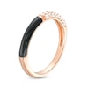 Thumbnail Image 3 of 0.24 CT. T.W. Diamond Black Enamel Band in Sterling Silver with 14K Rose Gold Plate