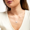 0.20 CT. T.W. Baguette Diamond Octagonal Frame White Enamel Necklace in Sterling Silver with 14K Rose Gold Plate