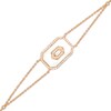Thumbnail Image 1 of 0.20 CT. T.W. Baguette Diamond Octagonal Frame White Enamel Bracelet in Sterling Silver with 14K Rose Gold Plate