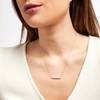 Thumbnail Image 2 of 0.09 CT. T.W. Diamond Aqua Blue Enamel Horizontal Bar Necklace in Sterling Silver with 14K Gold Plate