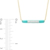 0.09 CT. T.W. Diamond Aqua Blue Enamel Horizontal Bar Necklace in Sterling Silver with 14K Gold Plate