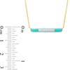 Thumbnail Image 3 of 0.09 CT. T.W. Diamond Aqua Blue Enamel Horizontal Bar Necklace in Sterling Silver with 14K Gold Plate
