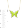 Thumbnail Image 3 of 0.33 CT. T.W. Diamond Frame Yellow Enamel Butterfly Necklace in Sterling Silver with 14K Gold Plate