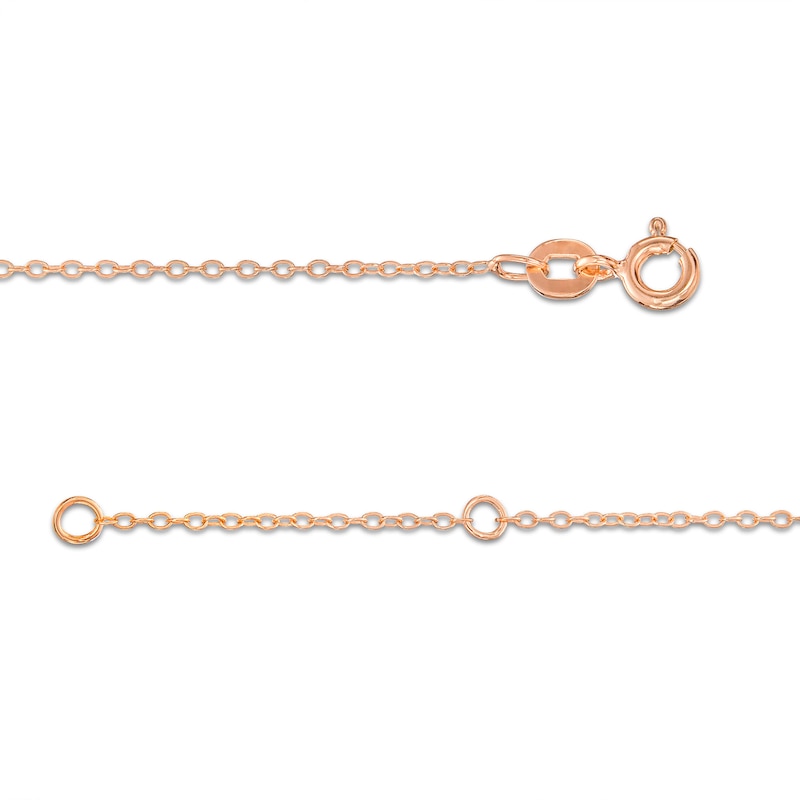 Main Image 3 of 0.085 CT. T.W. Diamond Frame Blue Enamel Evil Eye Bracelet in Sterling Silver with 14K Rose Gold Plate
