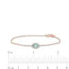 Thumbnail Image 4 of 0.085 CT. T.W. Diamond Frame Blue Enamel Evil Eye Bracelet in Sterling Silver with 14K Rose Gold Plate