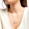 Thumbnail Image 2 of 0.147 CT. T.W. Diamond Pink Enamel Ankh Pendant in Sterling Silver