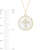 Thumbnail Image 3 of 0.31 CT. T.W. Diamond Frame White Enamel Cross Circle Pendant in Sterling Silver with 14K Gold Plate