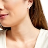 0.25 CT. T.W. Multi-Diamond White Enamel Frame Stud Earrings in Sterling Silver with 14K Gold Plate