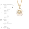 Thumbnail Image 3 of 0.19 CT. T.W. Multi-Diamond White Enamel Frame Pendant in Sterling Silver with 14K Gold Plate