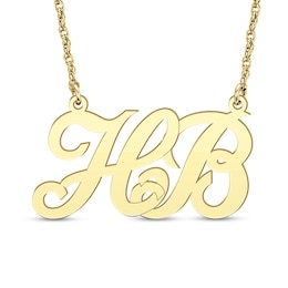 Uppercase Script Initial Necklace (2 Initials)