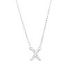 Thumbnail Image 1 of 0.05 CT. T.W. Diamond "X" Necklace in Sterling Silver - 18.2"