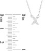 Thumbnail Image 2 of 0.05 CT. T.W. Diamond "X" Necklace in Sterling Silver - 18.2"