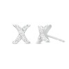 Thumbnail Image 0 of 0.05 CT. T.W. Diamond "X" Stud Earrings in Sterling Silver