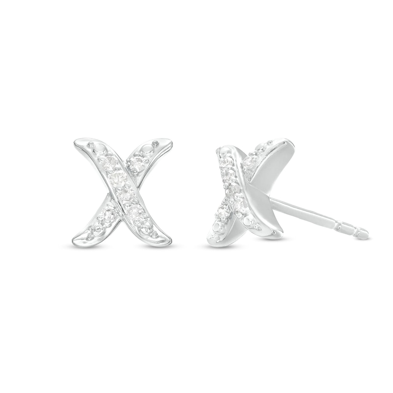 0.05 CT. T.W. Diamond "X" Stud Earrings in Sterling Silver