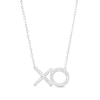 0.12 CT. T.W. Diamond "XO" Necklace in Sterling Silver - 18.5"