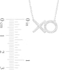 Thumbnail Image 3 of 0.12 CT. T.W. Diamond "XO" Necklace in Sterling Silver - 18.5"