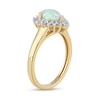 Thumbnail Image 1 of Pear-Shaped Opal and 0.23 CT. T.W. Diamond Shadow Frame Ring in 10K Gold