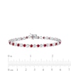 3.5mm Lab-Created Ruby and White Lab-Created Sapphire Alternating Line Bracelet in Sterling Silver - 7.25"