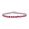 Thumbnail Image 1 of 4.0mm Lab-Created Ruby Tennis Bracelet in Sterling Silver - 7.25"