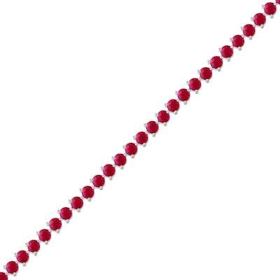 4.0mm Lab-Created Ruby Tennis Bracelet in Sterling Silver - 7.25"