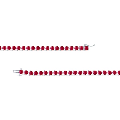 4.0mm Lab-Created Ruby Tennis Bracelet in Sterling Silver - 7.25"