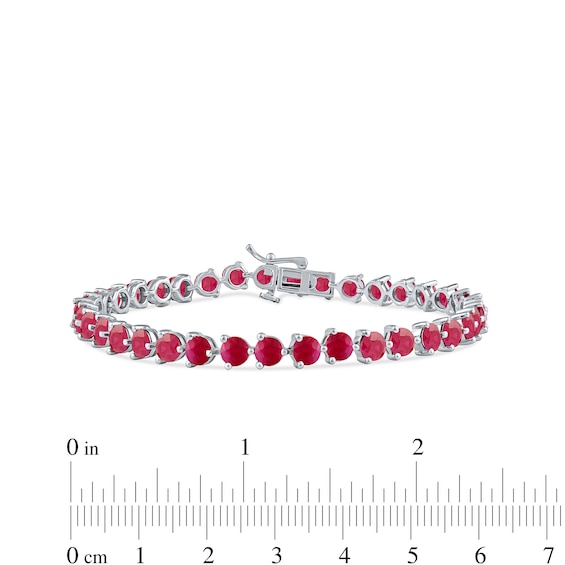 4.0mm Lab-Created Ruby Tennis Bracelet in Sterling Silver - 7.25"