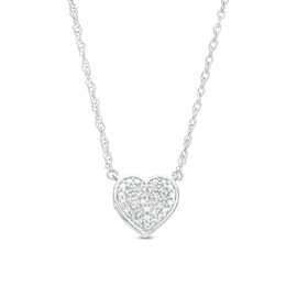 0.07 CT. T.W. Multi-Diamond Heart Necklace in Sterling Silver