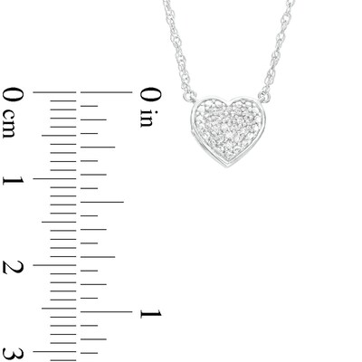 0.07 CT. T.W. Multi-Diamond Heart Necklace in Sterling Silver