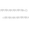 Thumbnail Image 2 of 0.04 CT. T.W. Diamond Alternating Heart Link Line Bracelet in Sterling Silver - 7.25"