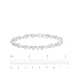 Thumbnail Image 4 of 0.04 CT. T.W. Diamond Alternating Heart Link Line Bracelet in Sterling Silver - 7.25"