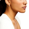 Thumbnail Image 2 of 0.20 CT. T.W. Diamond Bypass Ribbon Hoop Earrings in 10K Gold
