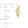 Thumbnail Image 2 of 0.20 CT. T.W. Diamond Bypass Ribbon Hoop Earrings in 10K Gold