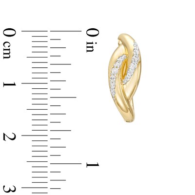 0.20 CT. T.W. Diamond Bypass Ribbon Hoop Earrings in 10K Gold