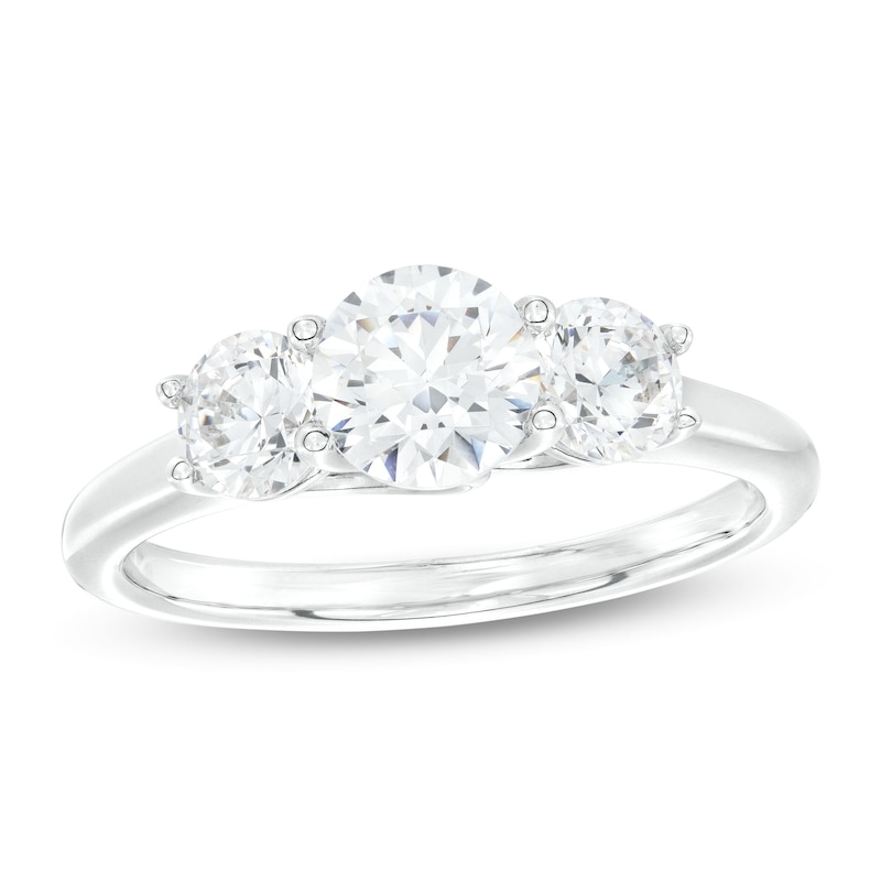 1.50 CT. T.W. Diamond Past Present Future® Engagement Ring in 14K White Gold|Peoples Jewellers