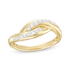 Thumbnail Image 0 of 0.20 CT. T.W. Diamond Bypass Ribbon Ring in 10K Gold