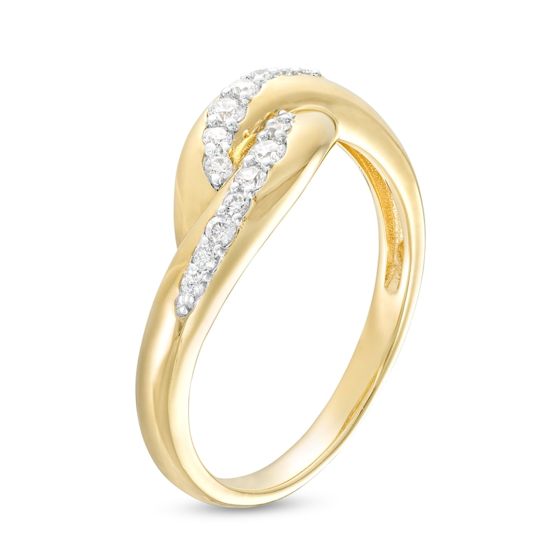0.20 CT. T.W. Diamond Bypass Ribbon Ring in 10K Gold