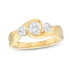 Thumbnail Image 0 of 0.95 CT. T.W. Diamond Past Present Future® Bypass Twist Shank Engagement Ring in 14K Gold