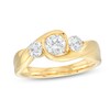 Thumbnail Image 0 of 0.95 CT. T.W. Diamond Past Present Future® Bypass Twist Shank Engagement Ring in 14K Gold