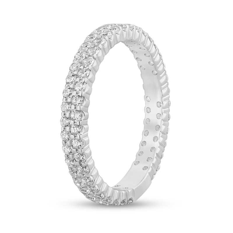 0.95 CT. T.W. Diamond Double Row Eternity Anniversary Band in 14K White Gold