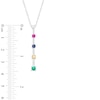 Thumbnail Image 3 of Mother's Simulated Gemstone Graduated Stick Drop Pendant in Sterling Silver (5 Stones)
