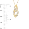 Thumbnail Image 2 of 0.20 CT. T.W. Diamond Bypass Ribbon Marquise-Shaped Interlocking Link Pendant in 10K Gold