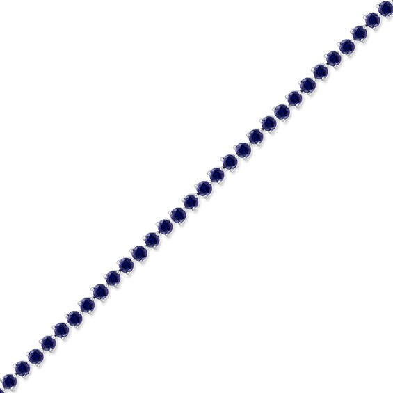 3.0mm Blue Lab-Created Sapphire Tennis Bracelet in Sterling Silver - 7.25"