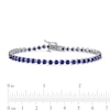 3.0mm Blue Lab-Created Sapphire Tennis Bracelet in Sterling Silver - 7.25"
