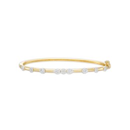 0.50 CT. T.W. Pear-Shaped and Round Multi-Diamond Station Bangle in 10K Gold