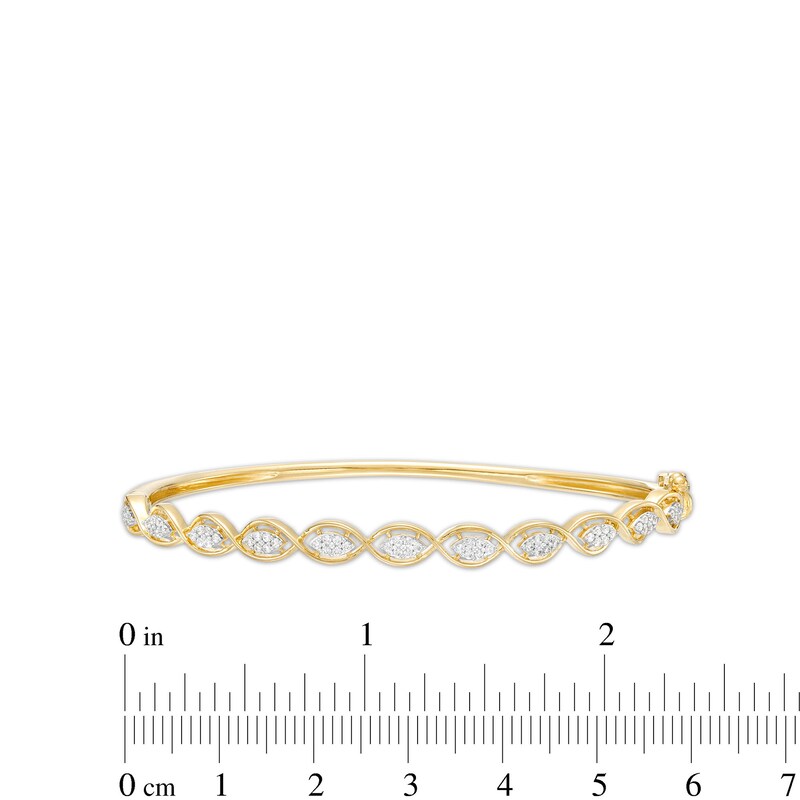 0.50 CT. T.W. Marquise-Shaped Multi-Diamond Twist Bangle in 10K Gold