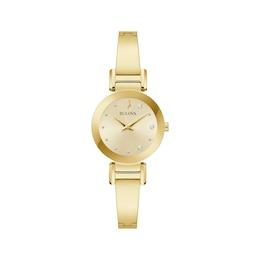 Ladies' Marc Anthony Modern Diamond Accent Gold-Tone Bangle Watch with Champagne Dial (Model:&nbsp;97P164)