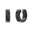 Thumbnail Image 1 of Vera Wang Men 0.45 CT. T.W. Black Diamond Double Row Hoop Earrings in Sterling Silver with Black Ruthenium Plate