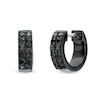 Thumbnail Image 0 of Vera Wang Men 0.45 CT. T.W. Black Diamond Double Row Hoop Earrings in Sterling Silver with Black Ruthenium Plate